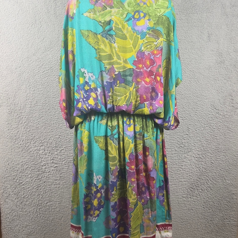 Anthropologie Blink London Kaftan Dress Womens Small Multicolor Embellished Boho - Picture 3 of 10